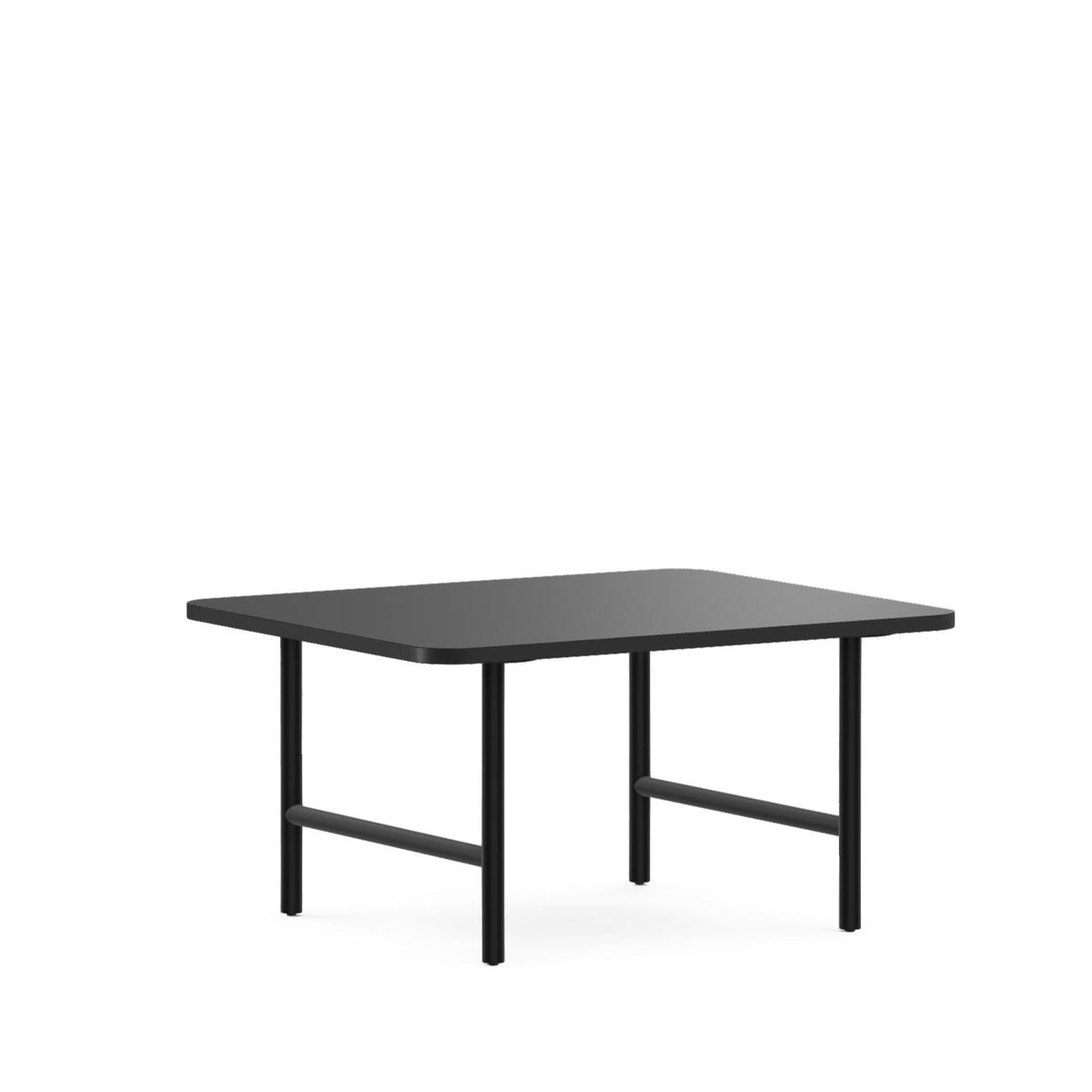 QO920 side table in black with a rectangular top and slim legs