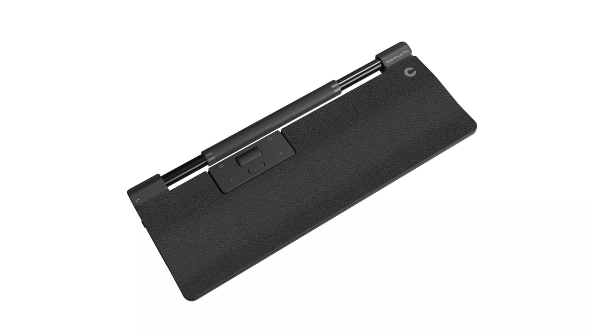 RollerMouse Pro Regular wireless viewed at an angle showing the rollerbar