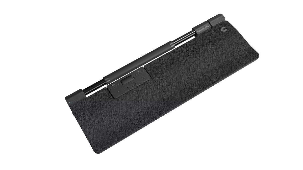 RollerMouse Pro Extended wired viewed at an angle showing the rollerbar