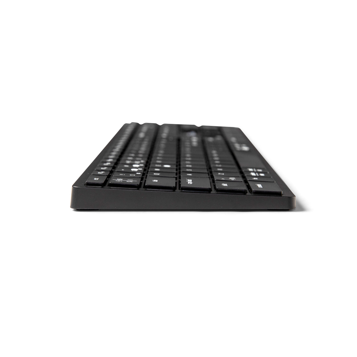 NordType X3 black keyboard viewed from above at an angle on a white background