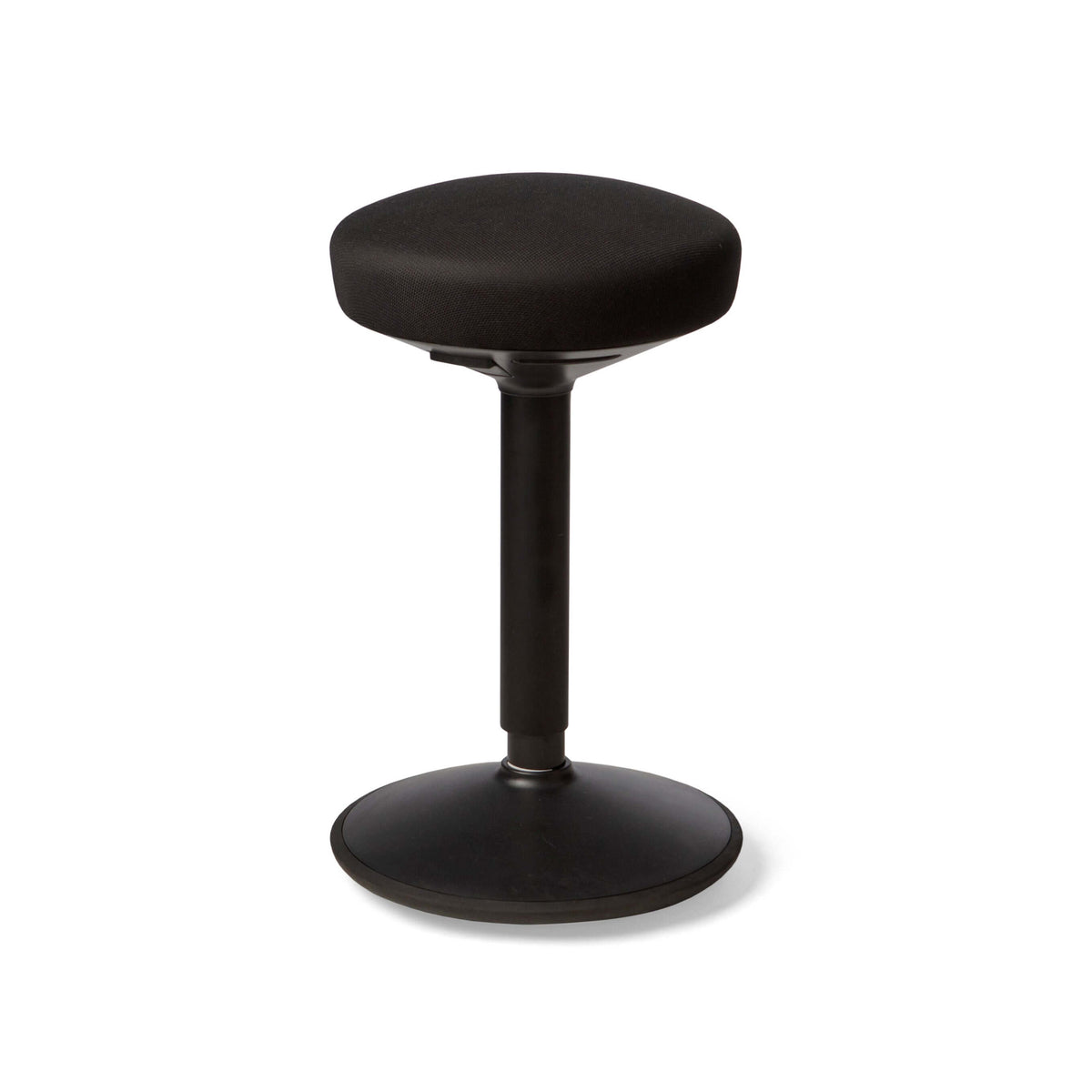 Black FitSit activity chair with ergonomic design for active sitting and adjustable height, promoting mobility and comfort.