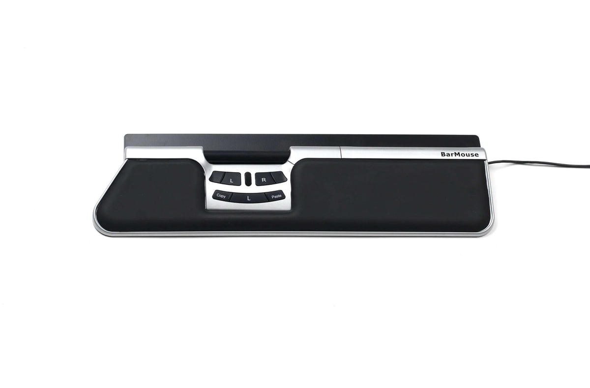 BarMouse Silver Slim ergonomic central mouse for reduced strain and better posture.