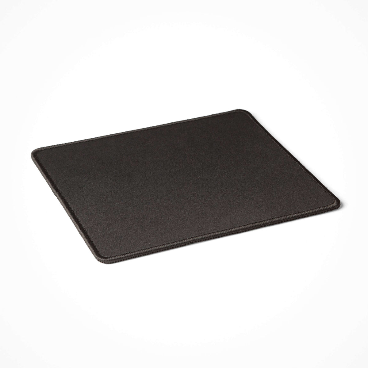 Black mouse pad with a leather finish, shown at an angle