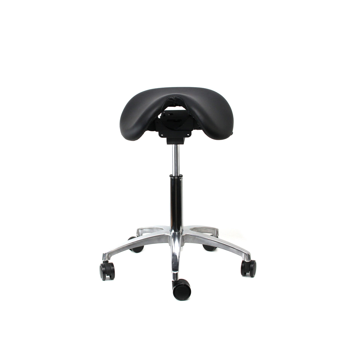 Sofia saddle chair seen at an angle from the rear