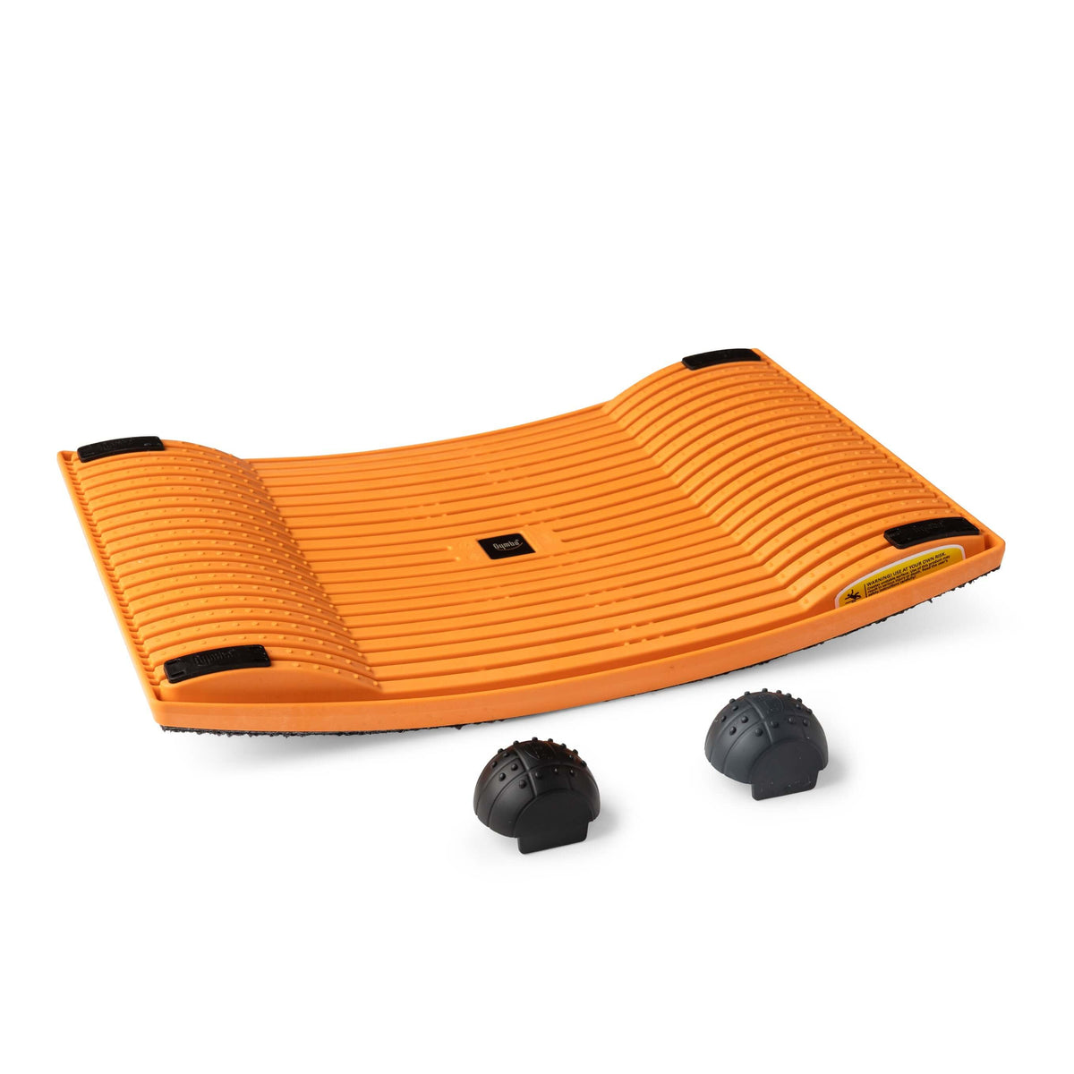 Tangerine activation board shown with two loose massage balls