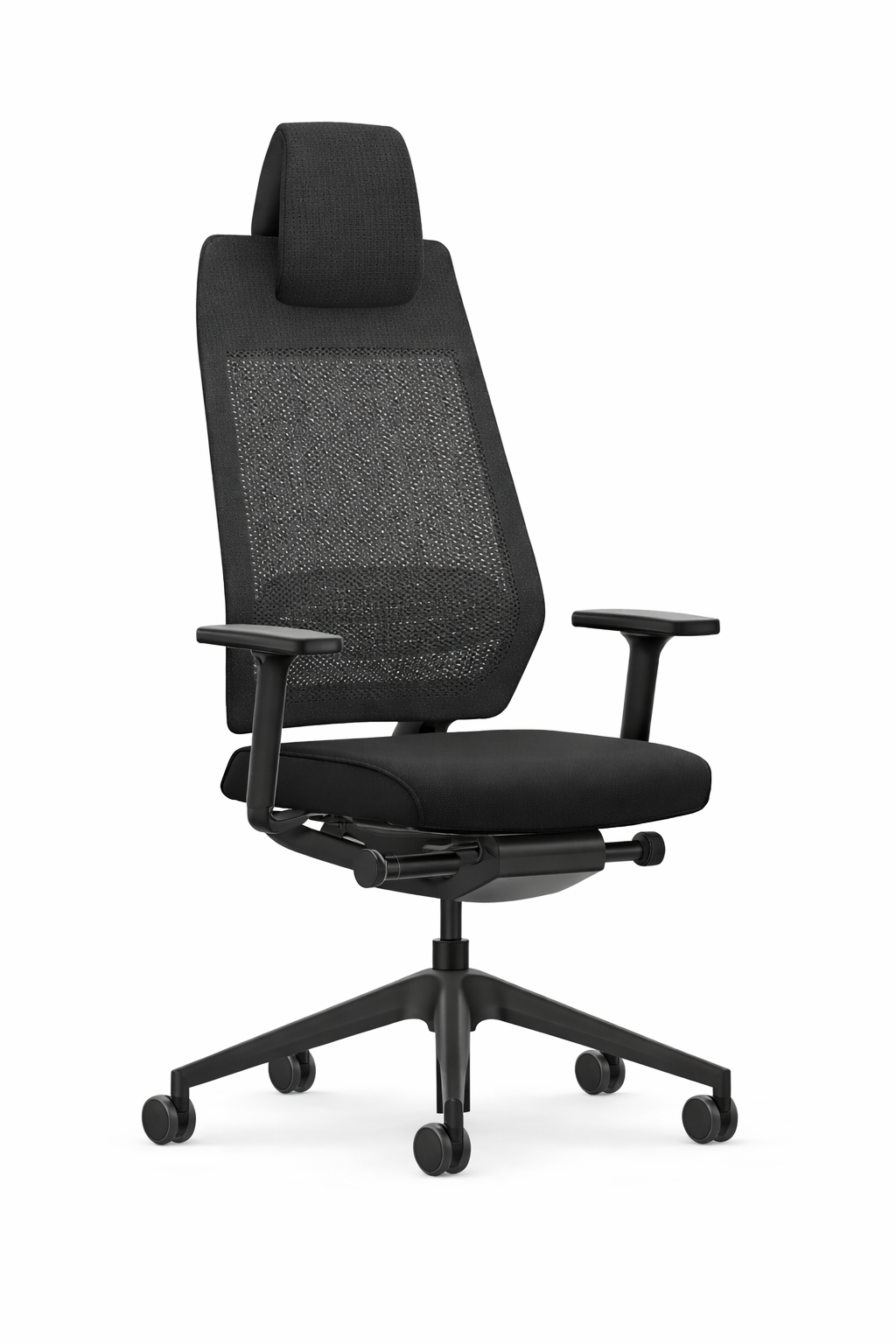 JOYCEis3 JC213 office chair with black mesh backrest, headrest and adjustable armrests