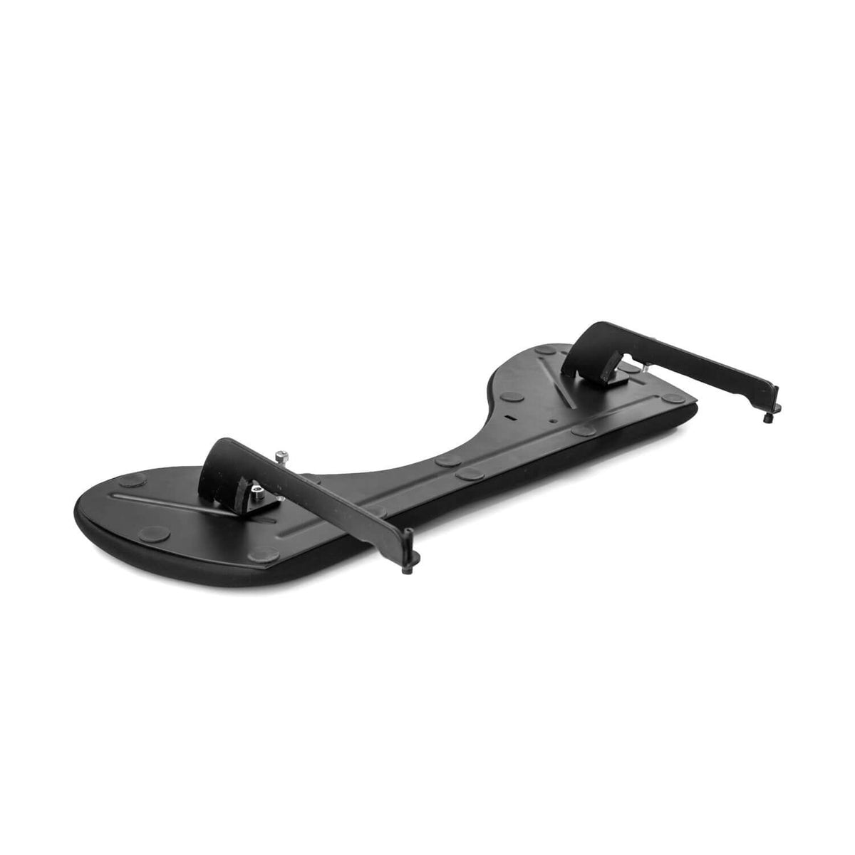 Arm support small with its desk mounting brackets, viewed from above