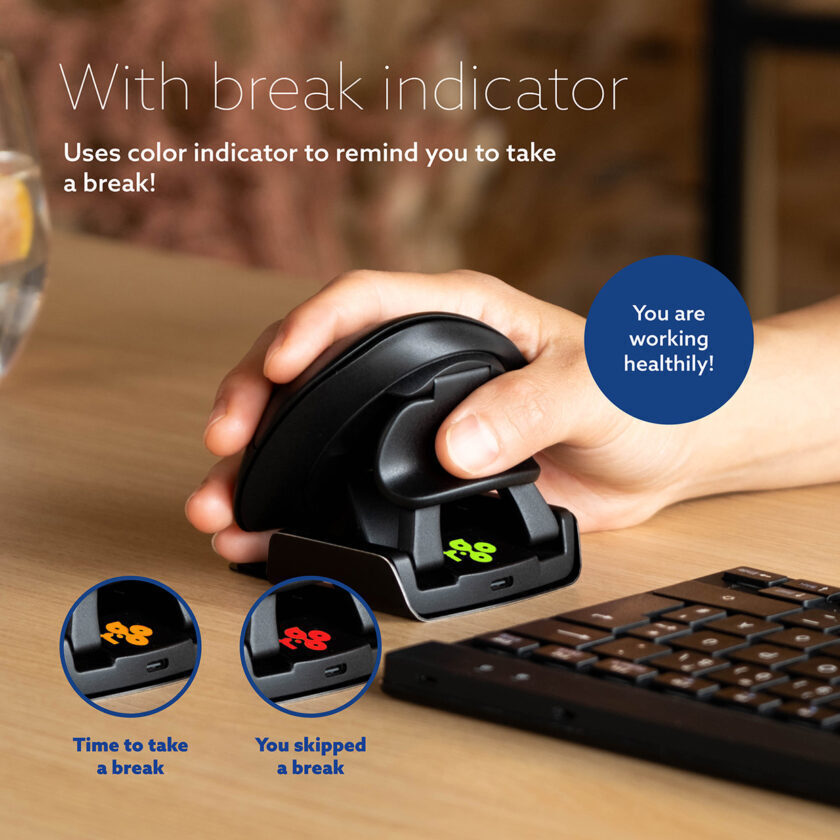 Graphic explaining the R-Go Twister break indicator light and its colour states