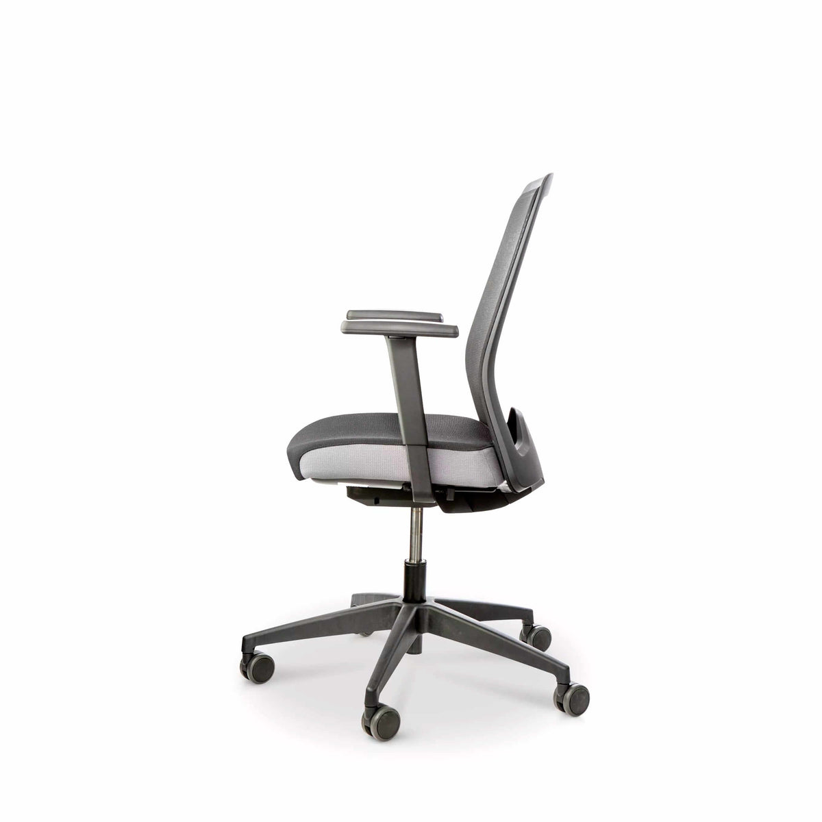 EVERYis1 office chair seen from the rear, showing the mesh frame