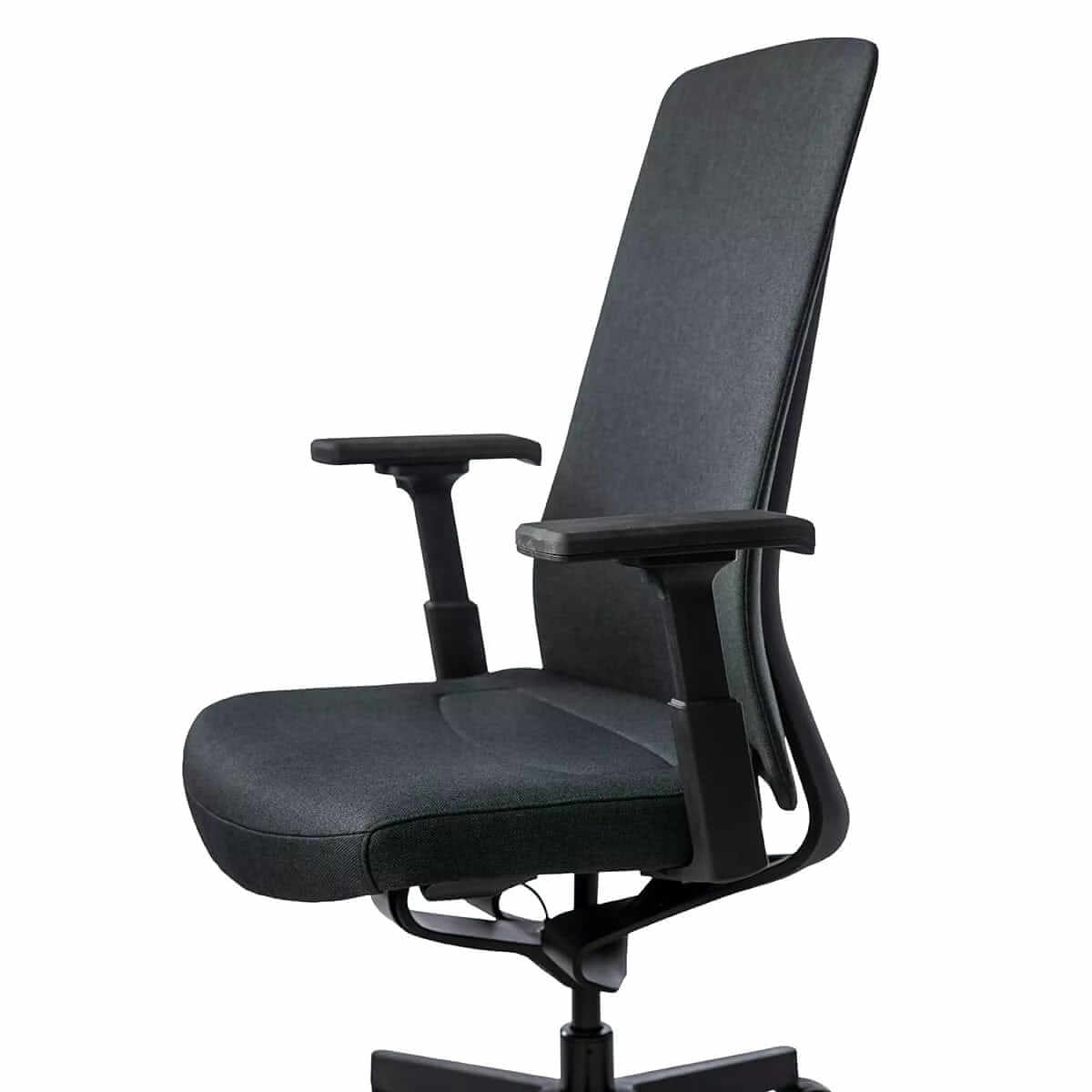 PUREis3 dynamic office chair shown from the side with the backrest reclined