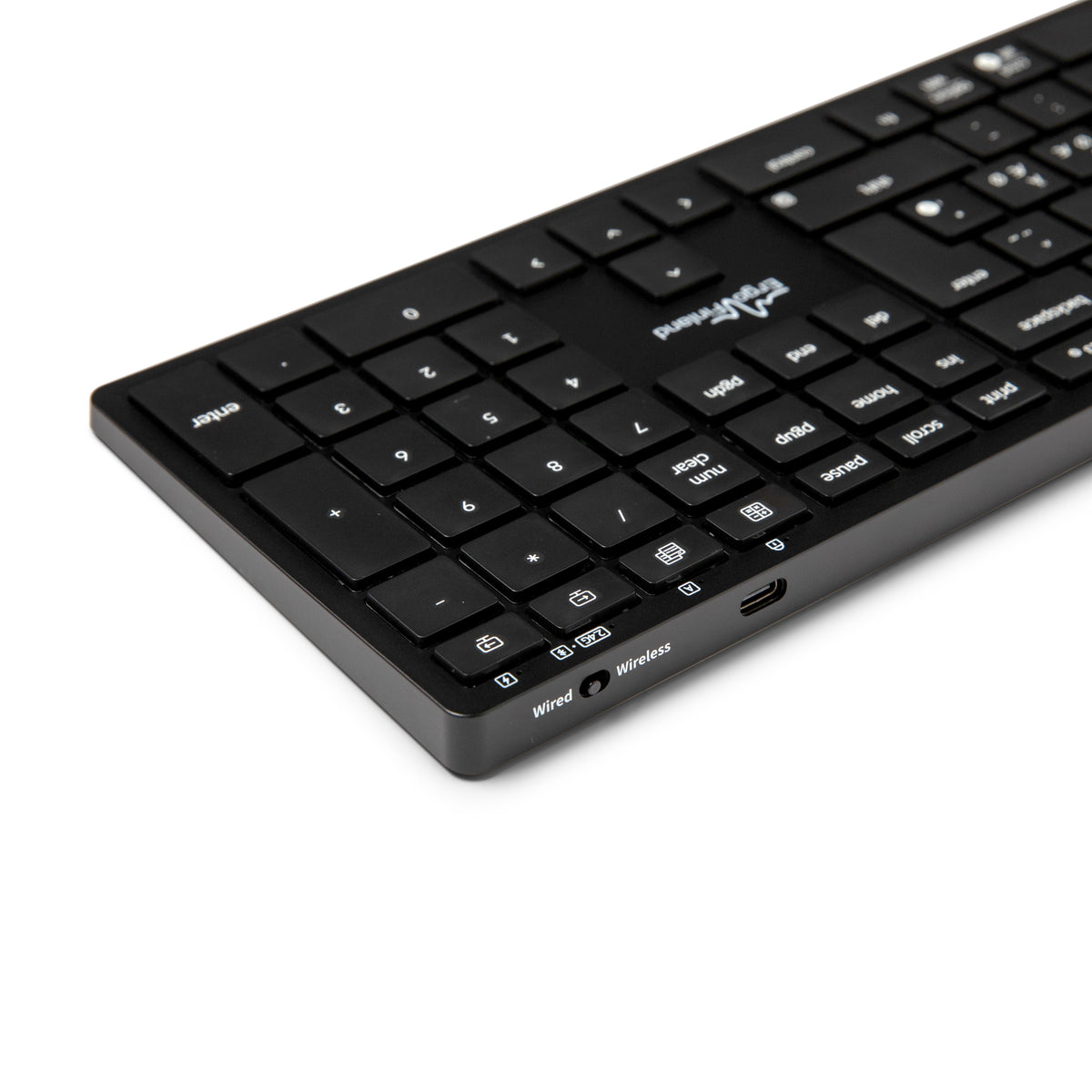NordType X3 black keyboard shown at an angle with the number pad on the right