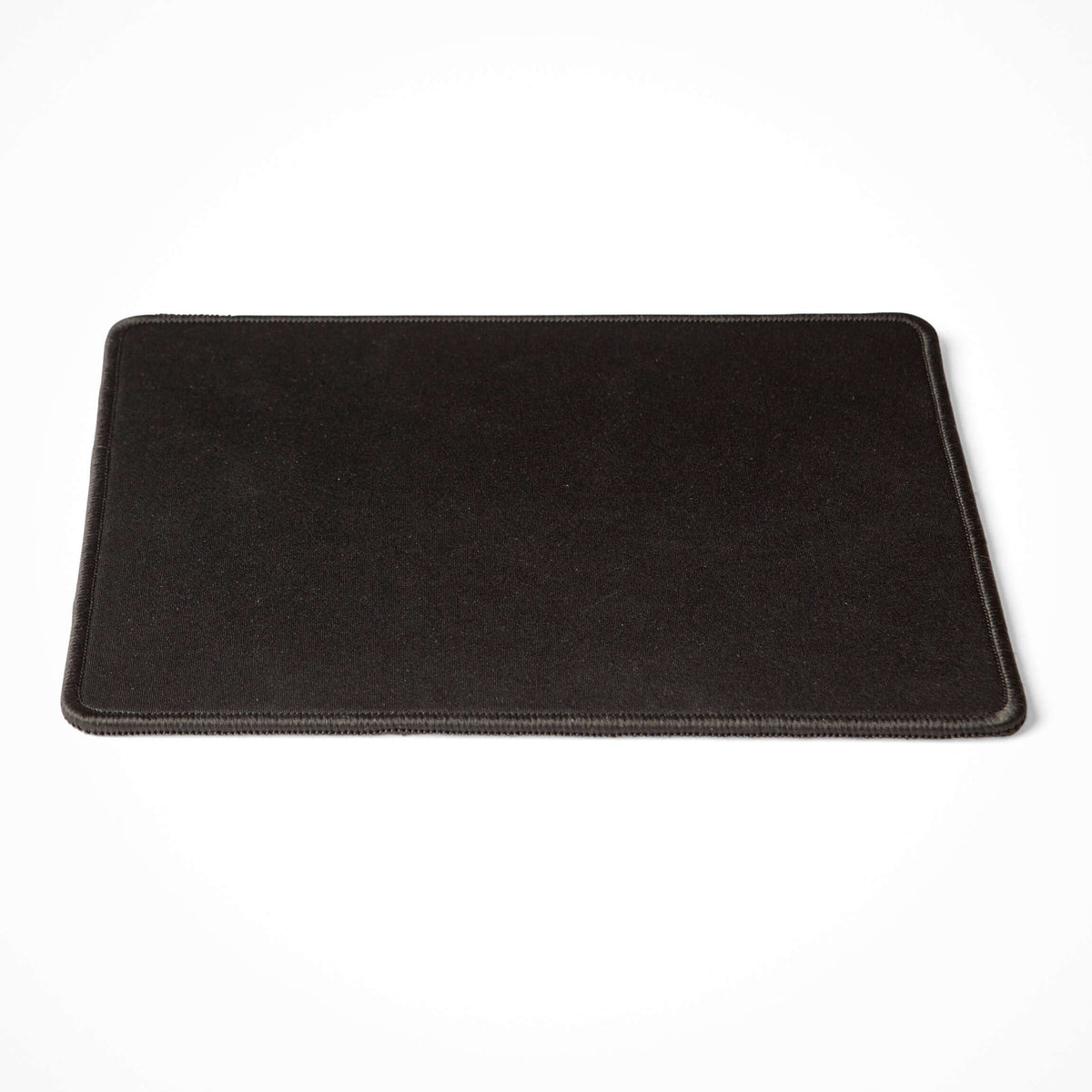 Black leather mouse pad seen from above