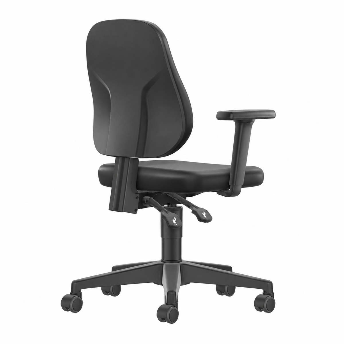 UNITEC 2 work chair, black artificial leather, 4D armrests