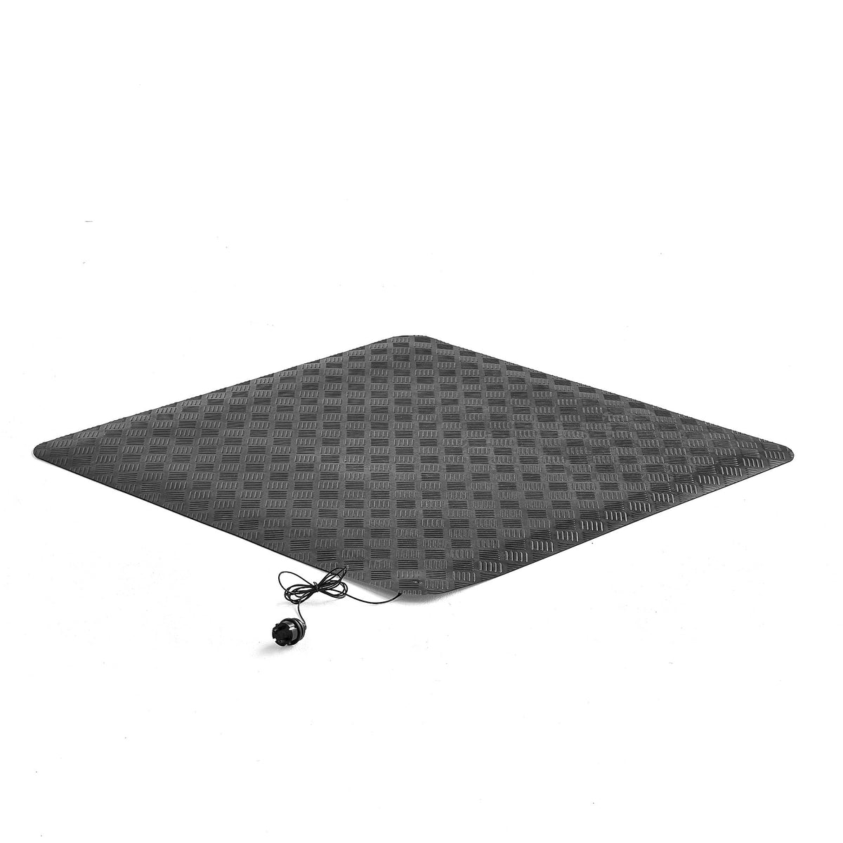 ErgoFinland ESD mat in black with a textured surface, seen from above