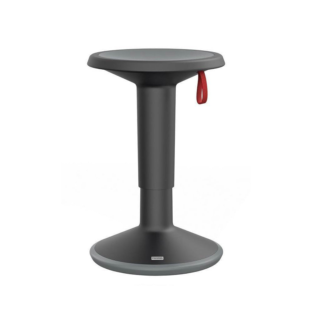 Black UPis1 100 active chair with a round seat and slim pedestal base