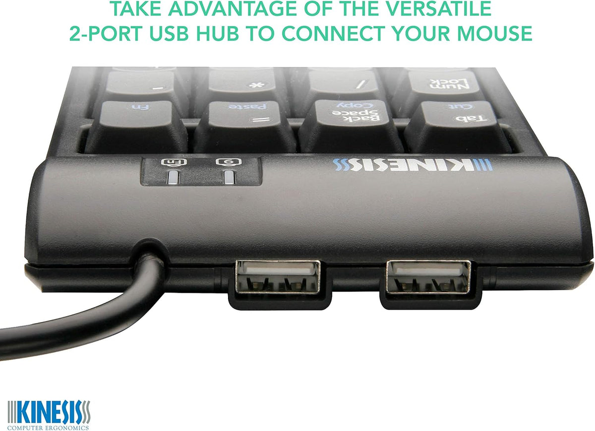 Product graphic showing the two USB ports on the Freestyle2 numeric keypad