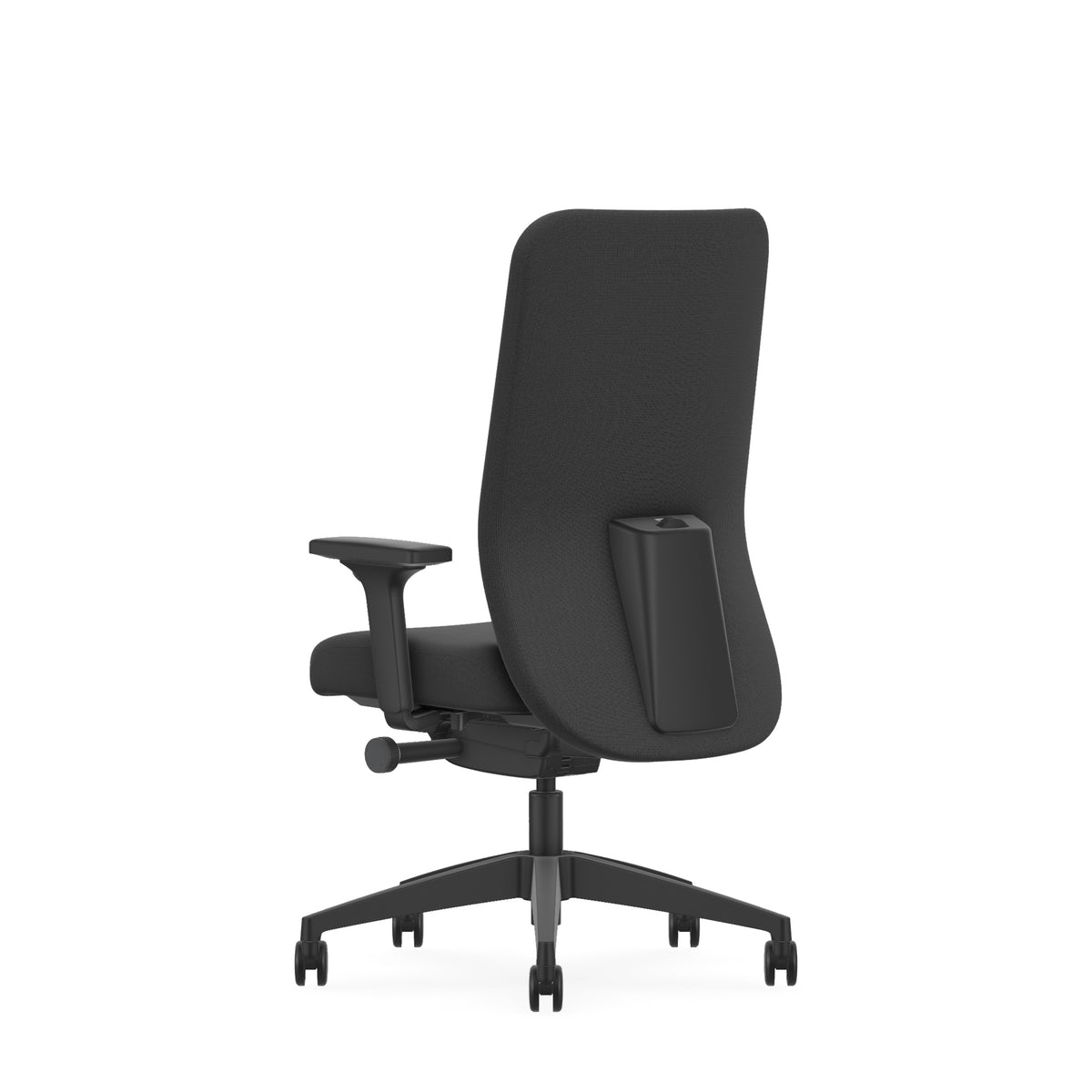 NC160 office chair viewed from the front with adjustable armrests and five-star base