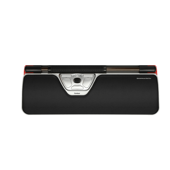 RollerMouse Red Plus wireless ergonomic mouse with vegan leather wrist rest.