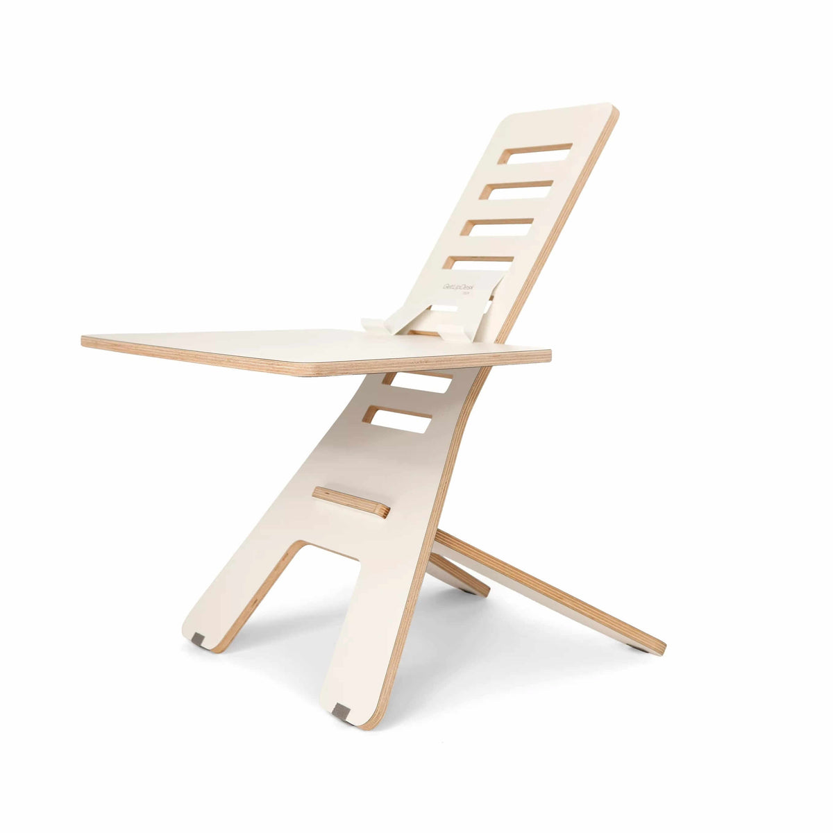 Adjustable wooden laptop stand rack with ergonomic design for better posture and productivity at desk.