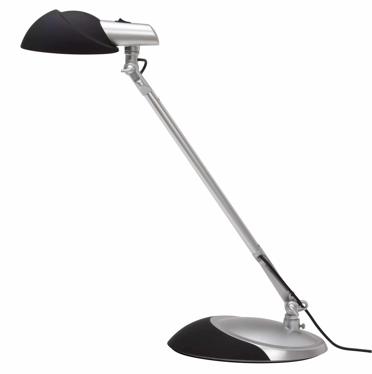 Sleek LED desk lamp with adjustable arm for energy-efficient workspace lighting.