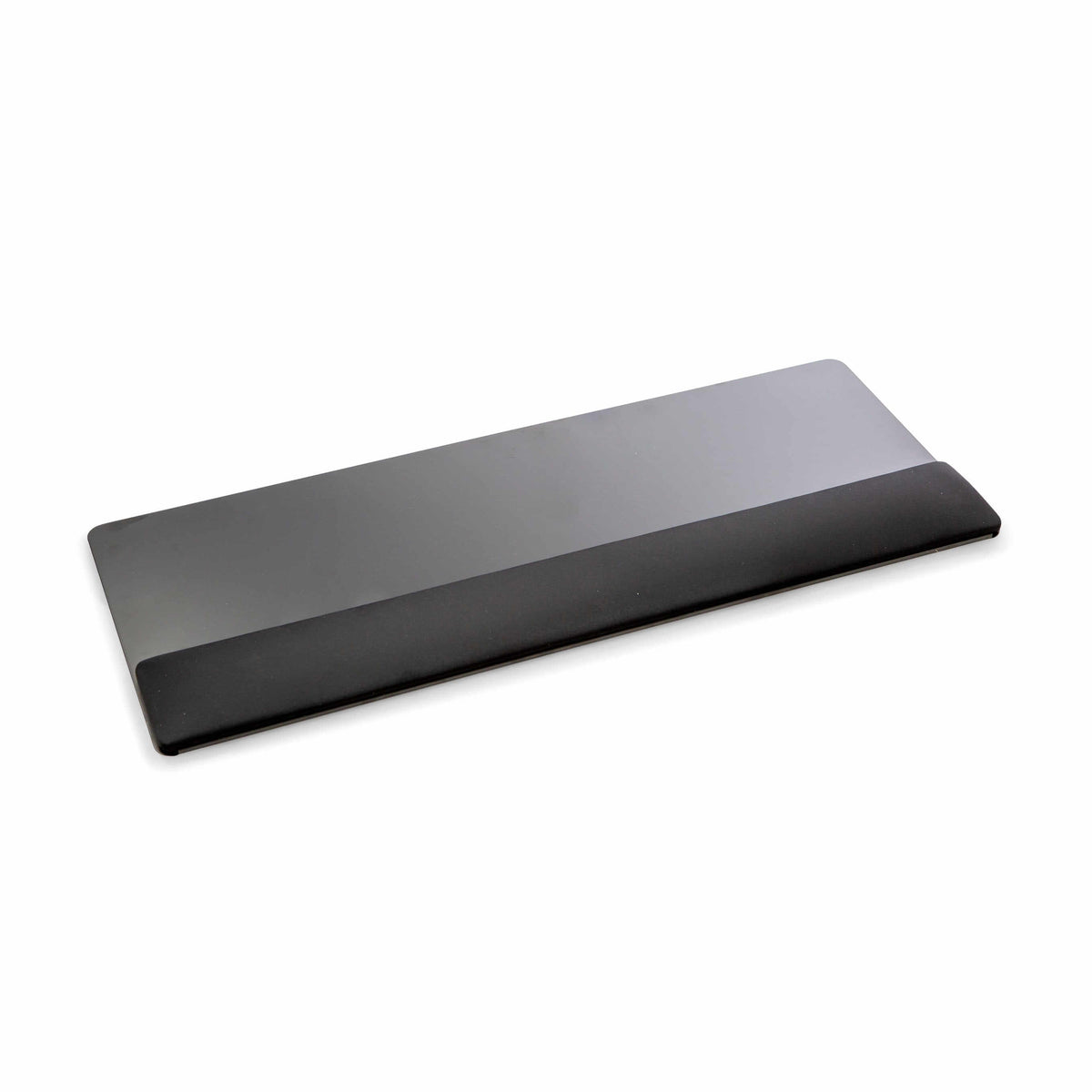 Ergonomic 70 cm wrist support with black cushion and metal base for office comfort by ErgoFinland