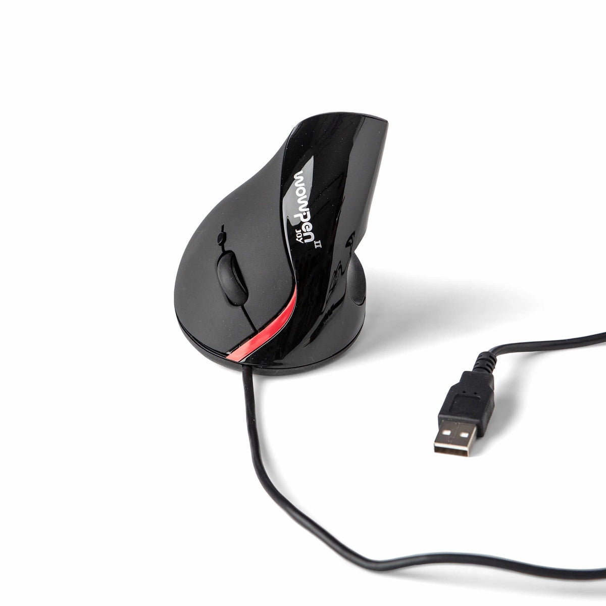 Wow-Pen Joy 2 vertical mouse shown with its USB cable and connector